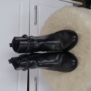 Faux leather booties